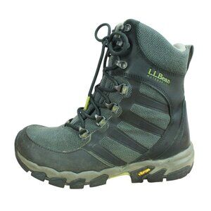 LL Bean Men''s Black Leather Mesh Weather Challenger Insulated Winter Boots 8 M